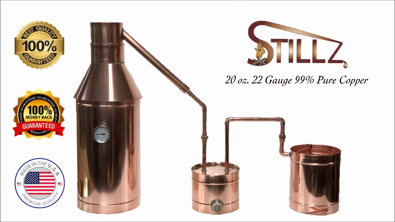 StillZ 6 Gallon Copper Still, Heavy 20oz Build with Thumper and Worm